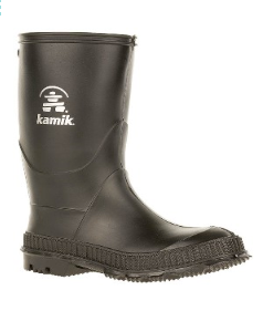 Kamik Stomp Boys Waterproof Rubber Boot (Black)