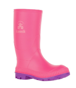 Kamik Stomp Girls Waterproof Rubber Boot (Pink)